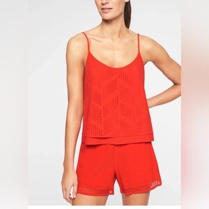 NWT- Athleta Perforated Cami- laser cut- XL - Safron Red
